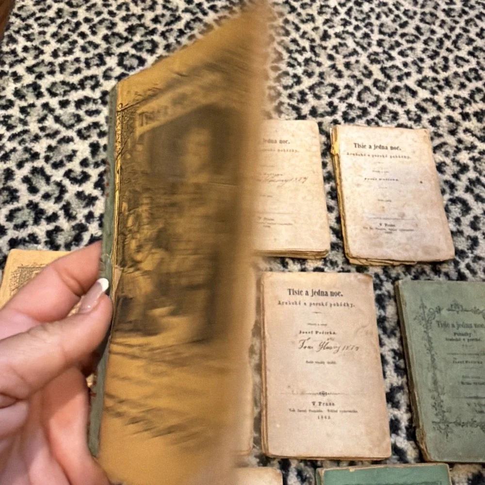Lot 9‎ Antique Czech Arabian Nights Books 1859-1873 Josef Pecirka Prague Parts